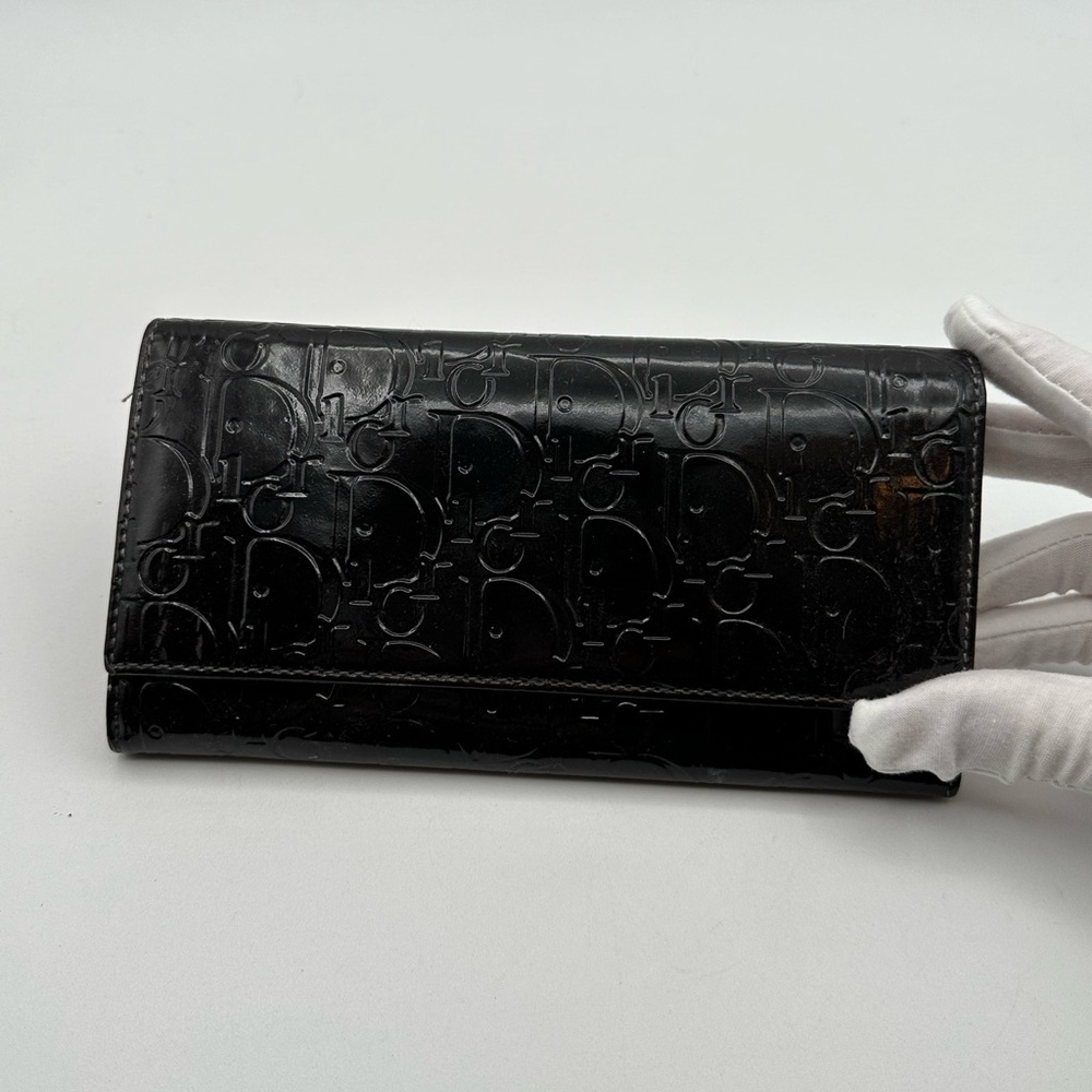 Dior Black Embossed Wallet